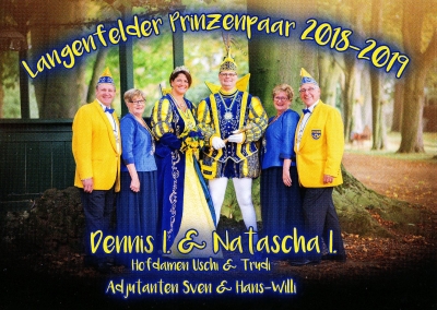 2018/2019 Langenfelder Prinzenpaar: Dennis I. und Natascha I. mit Team - Foto von Foto Schatz